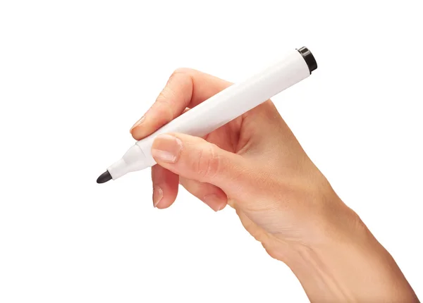 Vrouwelijke hand bedrijf pen — Stockfoto