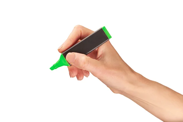 Weibliche Hand hält Stift — Stockfoto