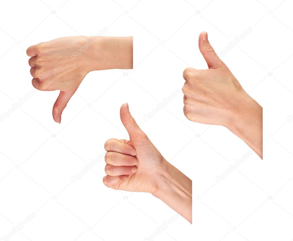 Hands gesturing thumbs up and down — Stock Photo © IzelPhotography ...