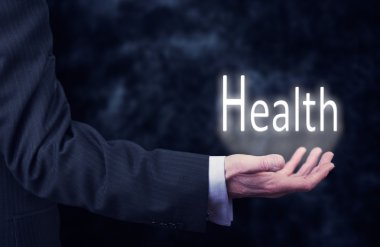 Word sağlık tutan el.