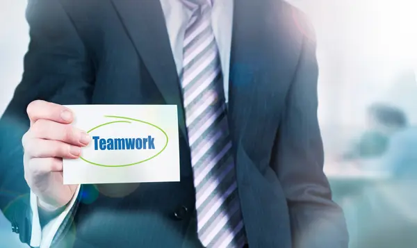Teamwork Concept on card — Stock fotografie