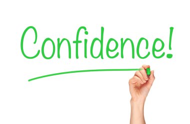 Hand writing Confidence Concept