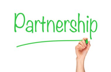 Hand writing Partnership Concept
