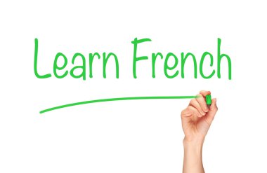Hand writing Learn French Concept