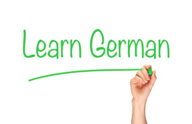 Hand writing Learn German Concept
