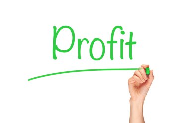 Hand writing Profit Concept