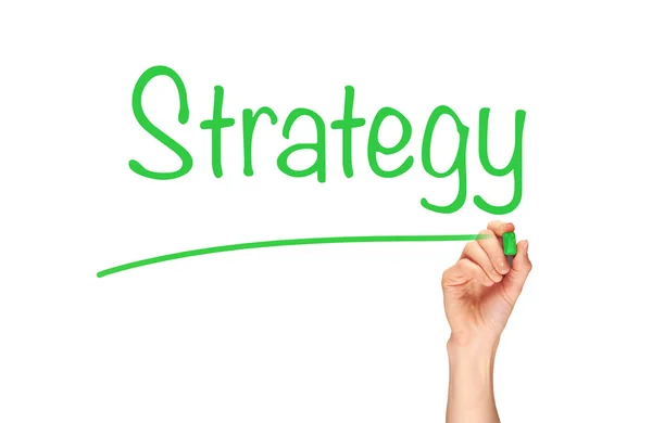 Hand writing Strategy Concept — Stock Photo, Image