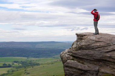 Hiker at Simonside Hills near Rothbury clipart