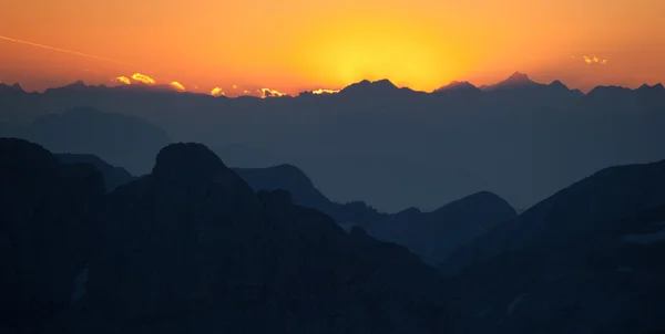 Tramonto sulle Alpi Giulie — Foto Stock