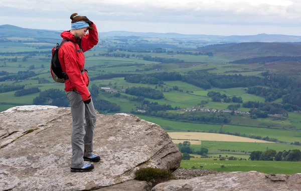 Turysta w Simonside Hills w pobliżu Rothbury — Zdjęcie stockowe