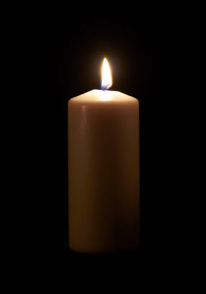 Angezündete weiße Kerze — Stockfoto