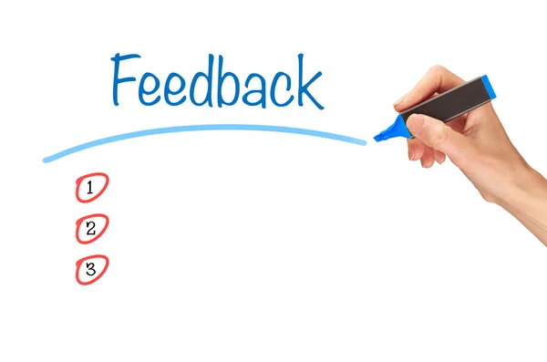 Feedback in Marker geschrieben — Stockfoto