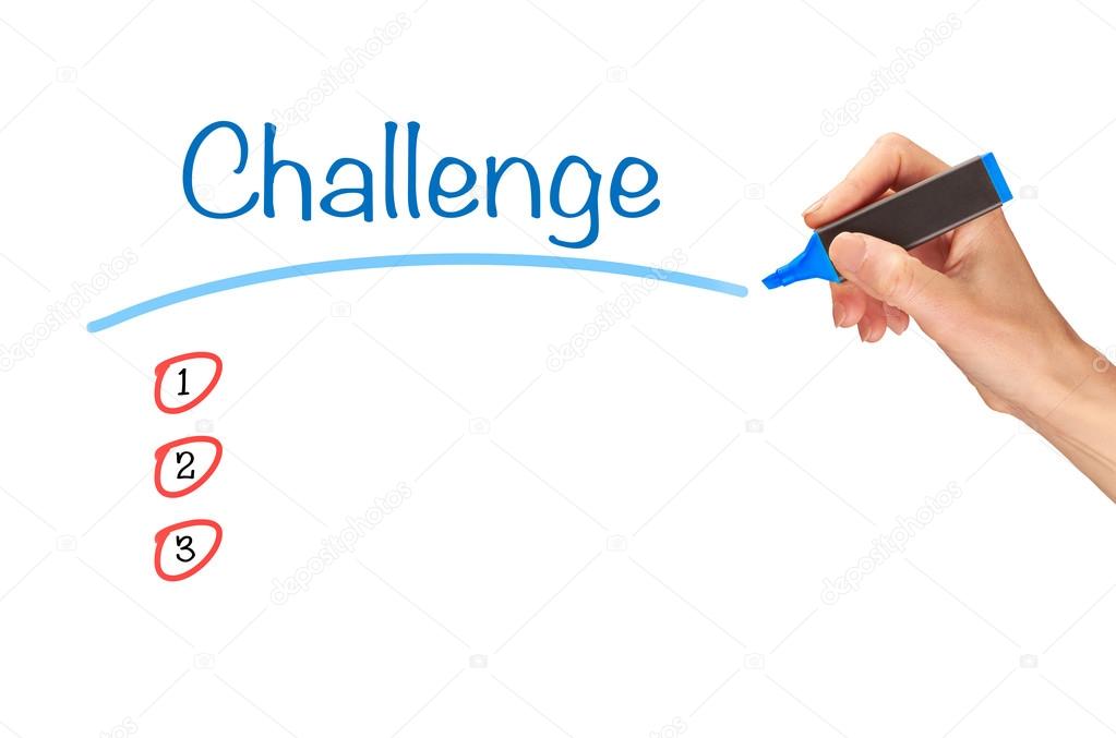 Challenge written in marker