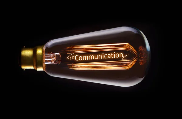 Good Communication Concept in  filament lightbulb — Stock Photo, Image