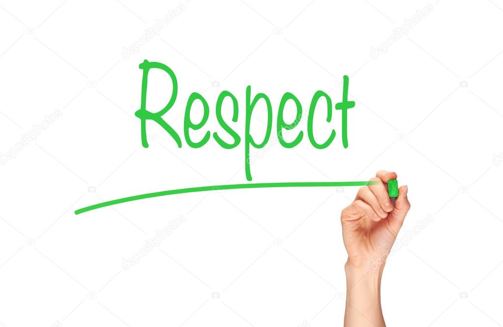 Respect green inscription