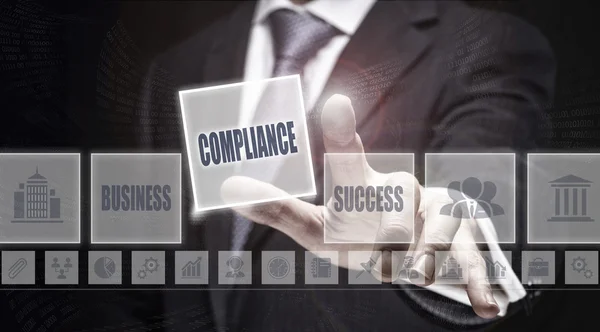 Compliance begreppet knappen — Stockfoto