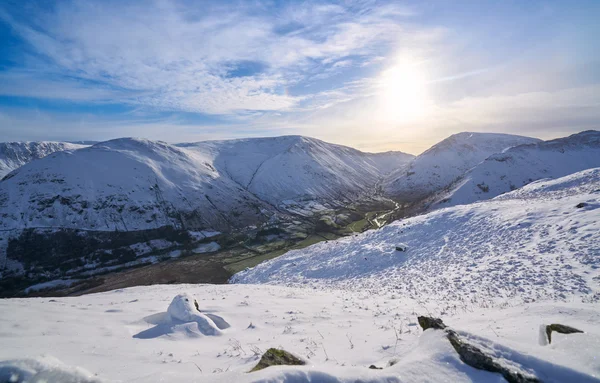Cenário de montanha inverno no Reino Unido — Fotografia de Stock