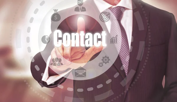 Botão conceito de contato — Fotografia de Stock
