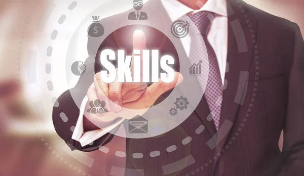 Skills concept button — Stock Photo, Image