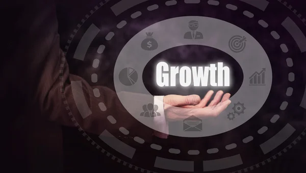 Кнопка концепции роста — стоковое фото