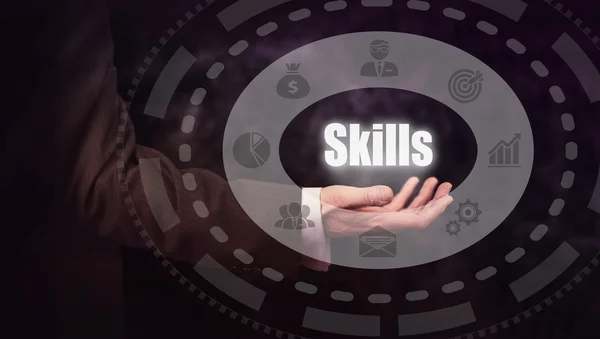 Skills concept button — Stock Photo, Image