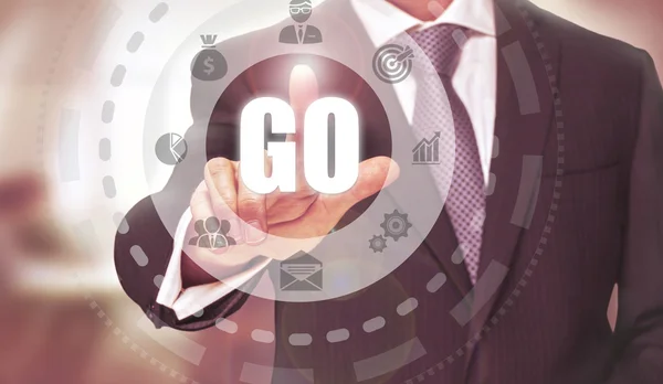 Go concept button — Stock Photo, Image