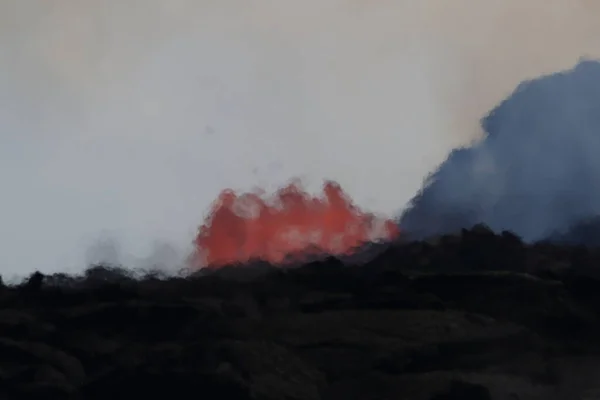 Letecký Pohled Erupci Sopky Kilauea Havaji Obrázku Fissure7 Můžete Vidět — Stock fotografie