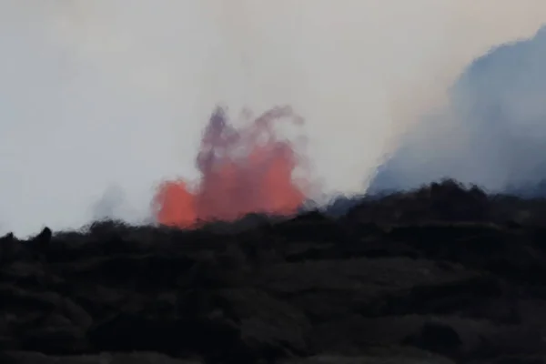 Légi Kilátás Kitörés Vulkán Kilauea Hawaii Képen Fissure7 Láthatjuk Hatalmas — Stock Fotó