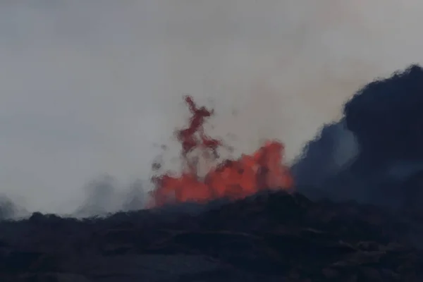 Letecký Pohled Erupci Sopky Kilauea Havaji Obrázku Fissure7 Můžete Vidět — Stock fotografie