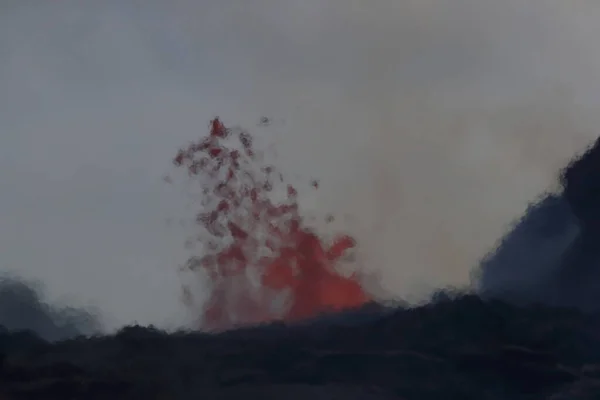 Luchtfoto Van Uitbarsting Van Vulkaan Kilauea Hawaii Foto Fissure7 Zie — Stockfoto