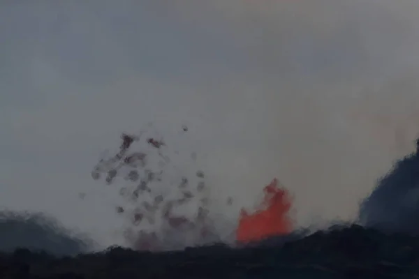 Hawaii Deki Kilauea Volkanının Patlamasının Hava Görüntüsü Fissure7 Havadaki Muazzam — Stok fotoğraf