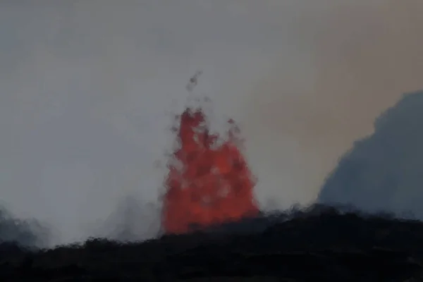 Flygfoto Över Utbrottet Vulkanen Kilauea Hawaii Bilden Fissure7 Kan Den — Stockfoto