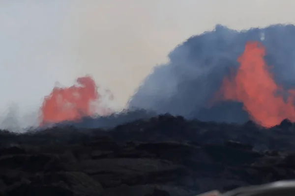 Vista Aérea Erupção Vulcão Kilauea Havaí Imagem Fissure7 Você Pode — Fotografia de Stock
