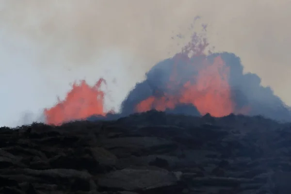 Вид Воздуха Извержение Вулкана Килауэя Гавайях Картинке Fissure7 Можете Увидеть — стоковое фото