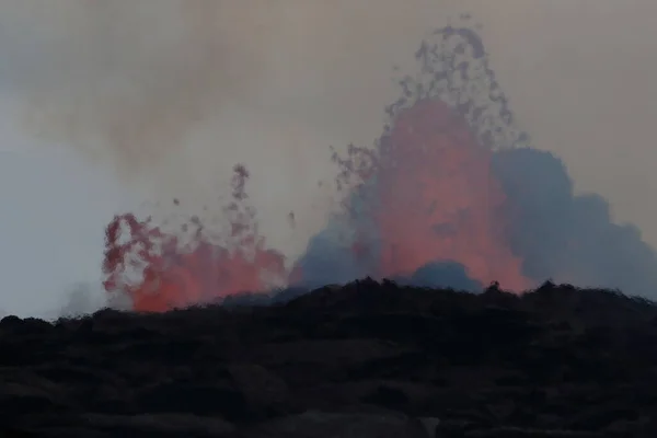 Luftaufnahme Des Ausbruchs Des Vulkans Kilauea Auf Hawaii Bild Fissure7 — Stockfoto