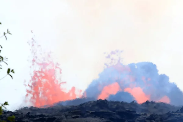 Vista Aérea Erupção Vulcão Kilauea Havaí Imagem Fissure7 Você Pode — Fotografia de Stock