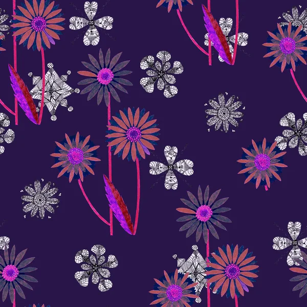 Kwiaty Liå Rysunku Kolorach Wkã Dekoracyjny Element Kwiatowy Projektowania Płynny — Zdjęcie stockowe