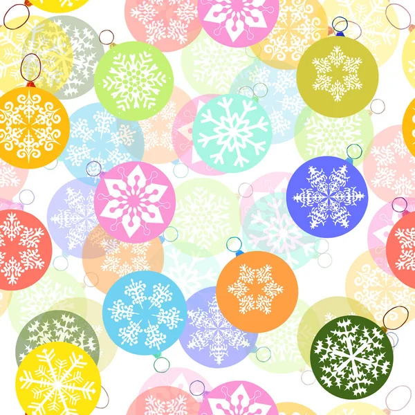 Bolbos Natal Com Flocos Neve Férias Sem Costura Padrão Fundo — Fotografia de Stock