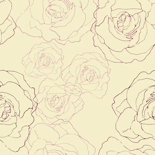 Decorative flowers rose for design. Ornament from flowers on a yellow background. Floral seamless pattern. Vector illustration.