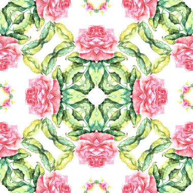 Dekorasyon için çiçek paneli. Beyaz arkaplanda pürüzsüz desen.