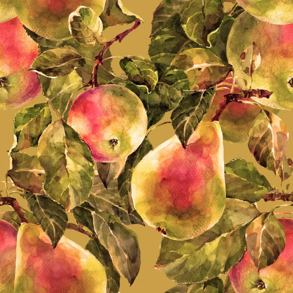 Apfel und Birne, Muster — Stockfoto