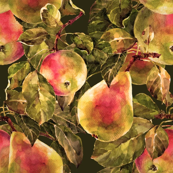 Elma ve armut, desen — Stok fotoğraf