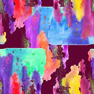 Renkli, sulu boya, desen sorunsuz