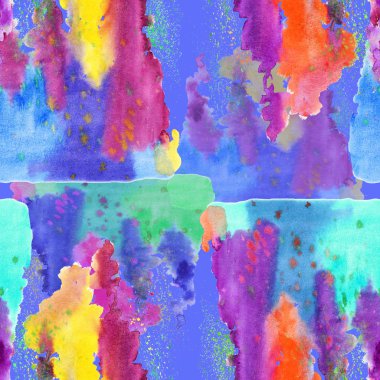 Renkli, sulu boya, desen sorunsuz