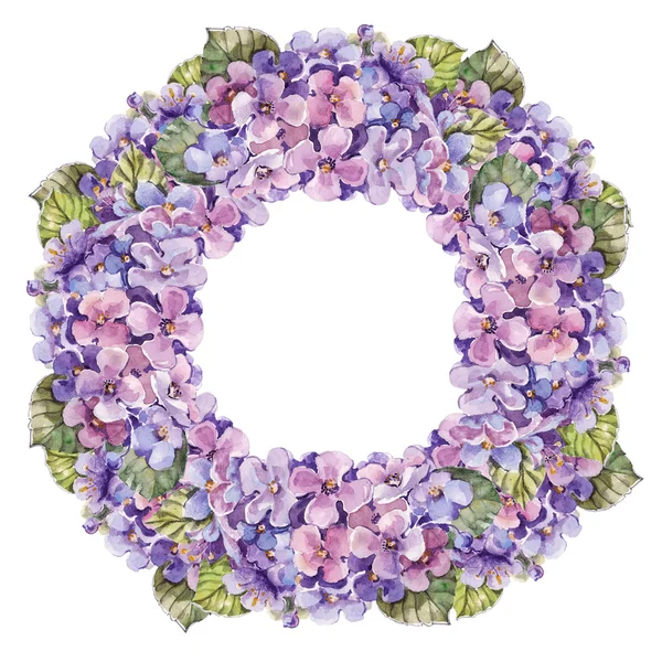 Ortanca çiçek suluboya