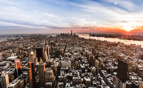 Nowy Jork - 30 lutego: Manhattan z powietrza. — Zdjęcie stockowe