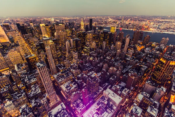 New York - 30 februari: Manhattan vanuit de lucht. — Stockfoto