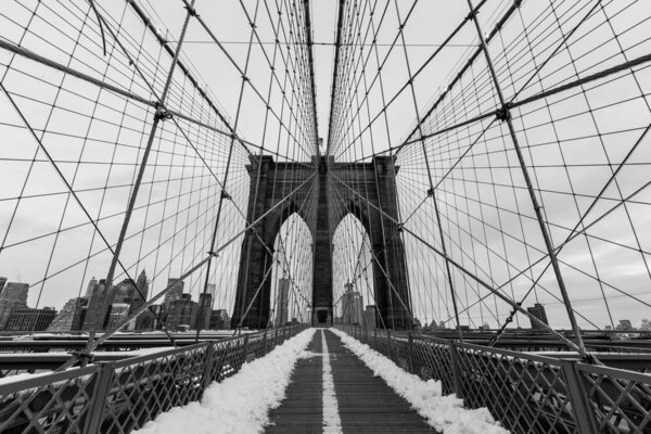 NEW YORK - January 28, 2014: New York Brooklyn Bridge
