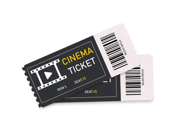 Bilhete Cinema Logotipo Para Cinema Teatro Dois Cupões Para Filme —  Vetores de Stock
