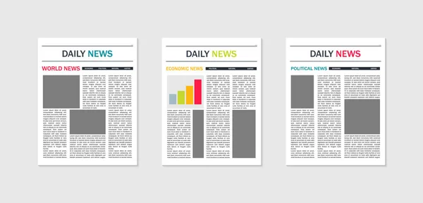 Πρότυπο Εφημερίδας Mockup Των Ειδήσεων Και Των Περιοδικών Εφημερίδες Άρθρο — Διανυσματικό Αρχείο